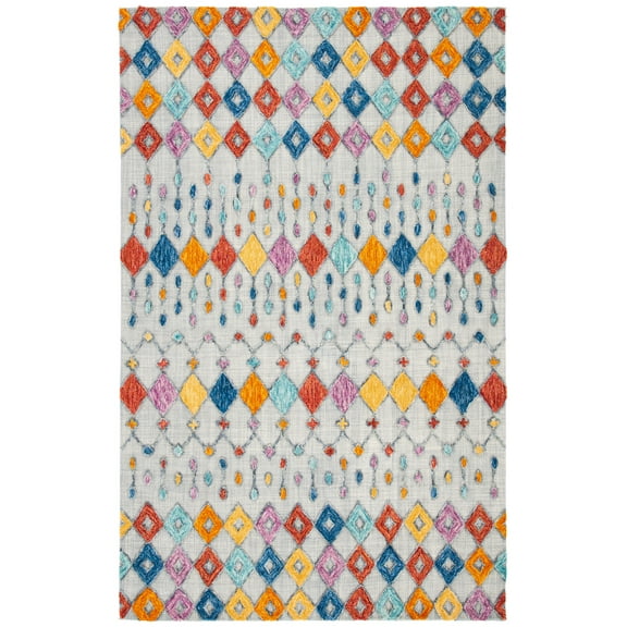 SAFAVIEH Aspen Winfred Geometric Area Rug, Light Grey/Blue, 5' x 8'