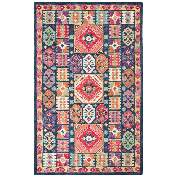Safavieh Handmade Aspen Preeti Bohemian Wool Rug 5' x 8' 5' x 8' Indoor,Handmade Living Room,Bedroom,Dining Room Rectangle