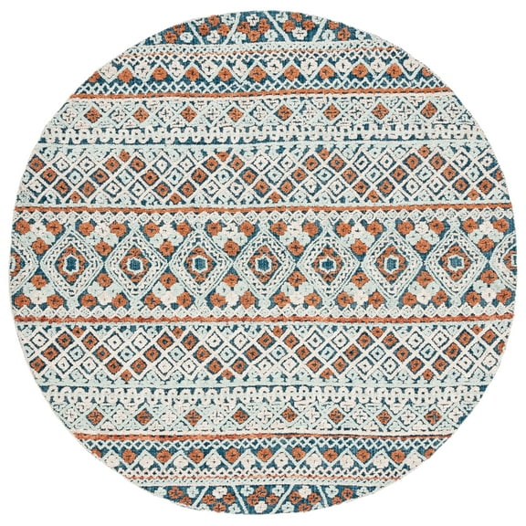 Safavieh  Handmade Aspen Stormie Moroccan Boho Wool Rug 7'  x  7' 6' Round Indoor,Handmade Living Room,Bedroom,Dining Room Round