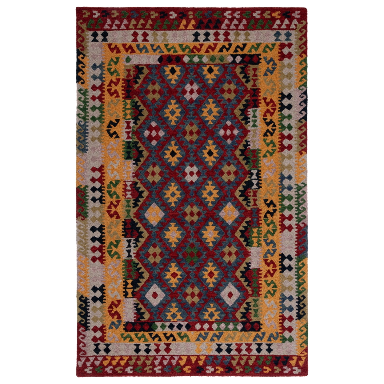 Safavieh  Handmade Aspen Trynke Boho Tribal Wool Rug 7'  x  7' 8' Square,6' Square Indoor,Handmade Square