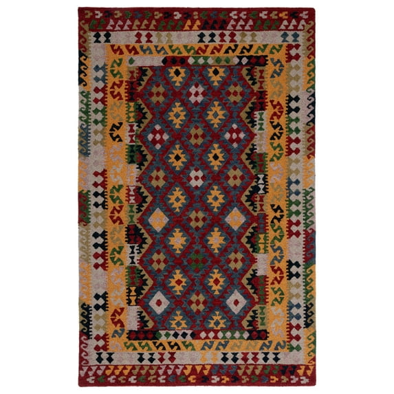 Safavieh Handmade Aspen Trynke Boho Tribal Wool Rug 7' x 7' 8' Square,6' Square Indoor,Handmade Square