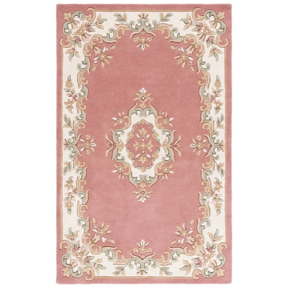 SAFAVIEH Aubusson Albus Medallion Area Rug, Pink/Ivory, 3' x 5'