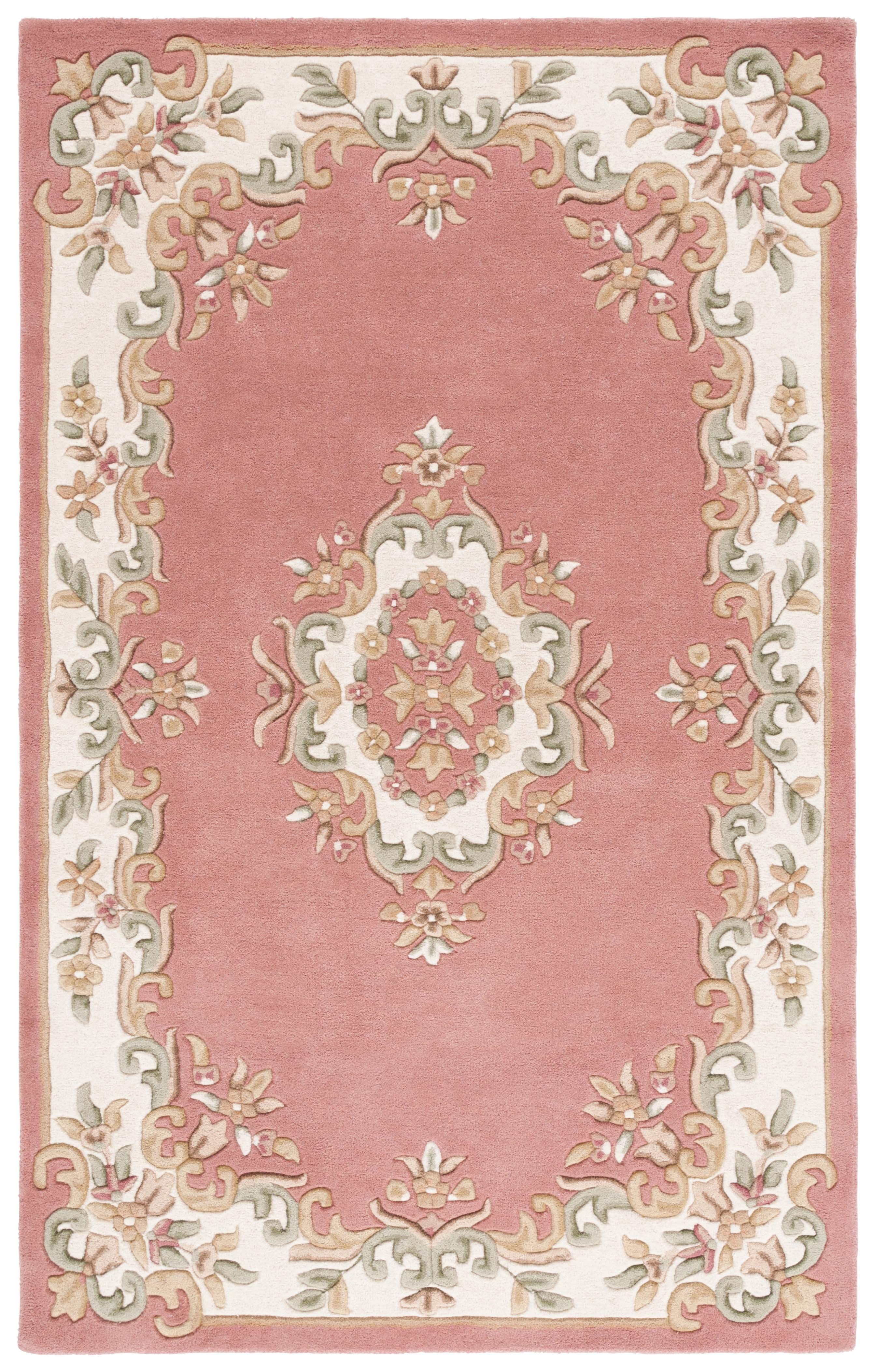 SAFAVIEH Aubusson Albus Medallion Area Rug, Pink/Ivory, 5' x 8'