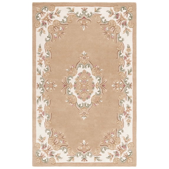 SAFAVIEH Aubusson Albus Medallion Area Rug, Beige/Ivory, 5' x 8'