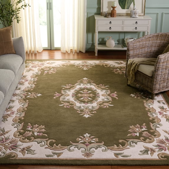 Safavieh Aubusson Albus Medallion Area Rug, Olive/Ivory, 4' x 6'