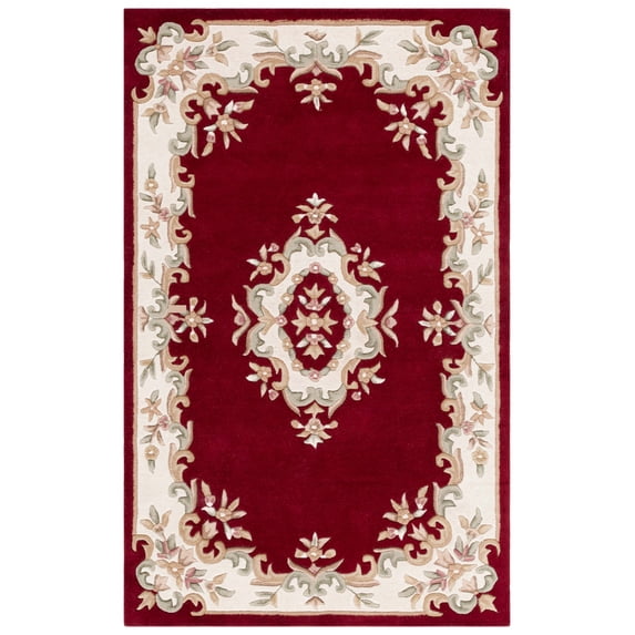 SAFAVIEH Aubusson Albus Medallion Area Rug, Red/Ivory, 5' x 8'