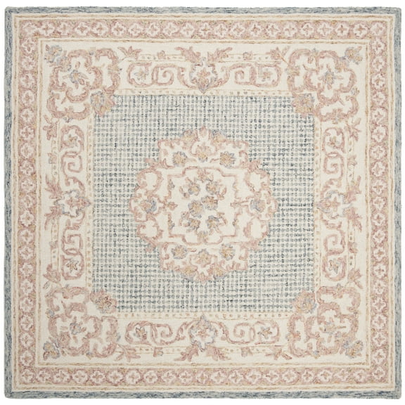 Safavieh Handmade Aubusson Magnolia Traditional Oriental Wool Rug 6' x 6' 6' Square Indoor,Handmade Square