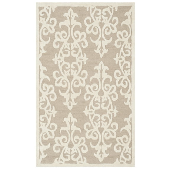 Safavieh Handmade Bella Rillie Modern Floral Wool Rug Sand/Ivory 3' x 5' 3' x 5' Indoor,Handmade Living Room,Bedroom Rectangle