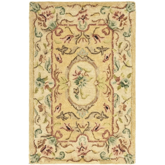 SAFAVIEH Bergama London Oriental Wool Area Rug, Light Gold/Beige, 2' x 3'