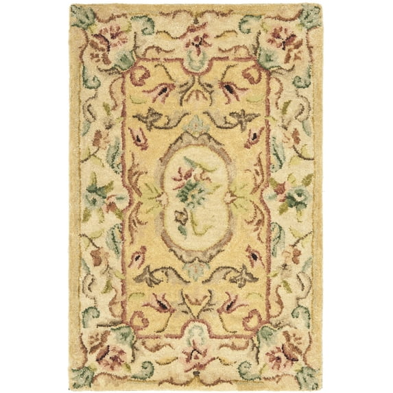 SAFAVIEH Bergama London Oriental Wool Area Rug, Light Gold/Beige, 2' x 3'