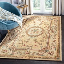 SAFAVIEH Bergama London Oriental Wool Area Rug, Light Gold/Beige, 4' x 6'