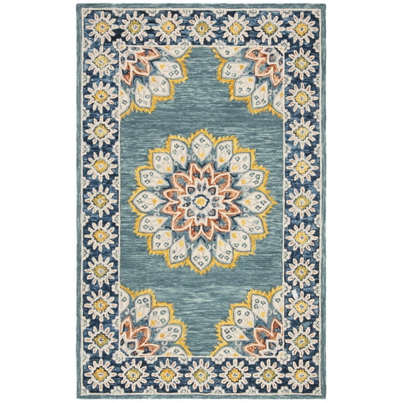 Safavieh  Handmade Blossom Delfina Modern Floral Wool Rug 4' x 6' 4' x 6'