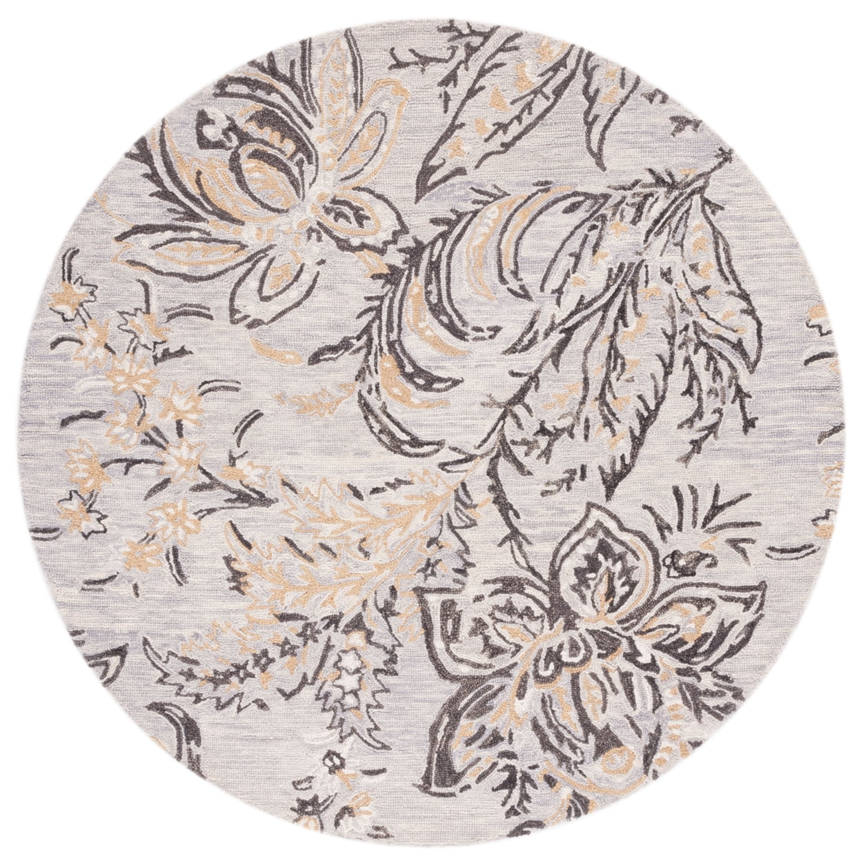 Safavieh  Handmade Blossom Yael Wool Rug 6' x 6' Round 6' Round Indoor, Handmade Living Room, Bedroom, Dining Room Round