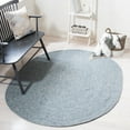 thumbnail image 1 of SAFAVIEH Braided Ronan Solid Reversible Area Rug, Turquoise, 8' x 10' Oval, 1 of 11