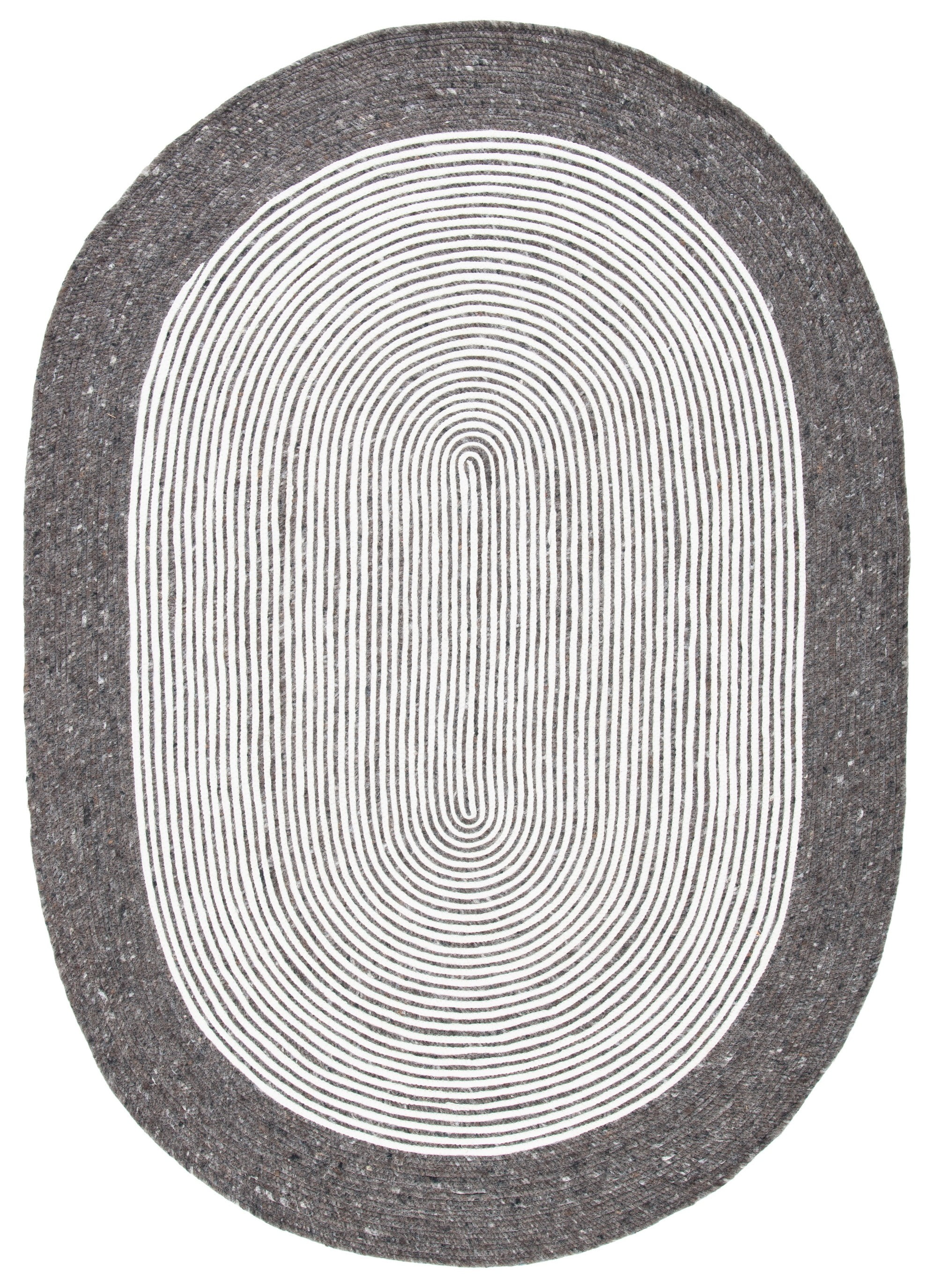 Safavieh Handmade Braided Nooria Wool Rug Charcoal/Ivory 4' x 6' Oval 4 ...