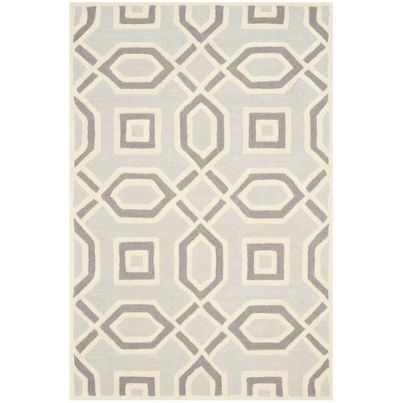 SAFAVIEH Cambridge Judith Geometric Wool Area Rug, Gray/Ivory, 4' x 6'