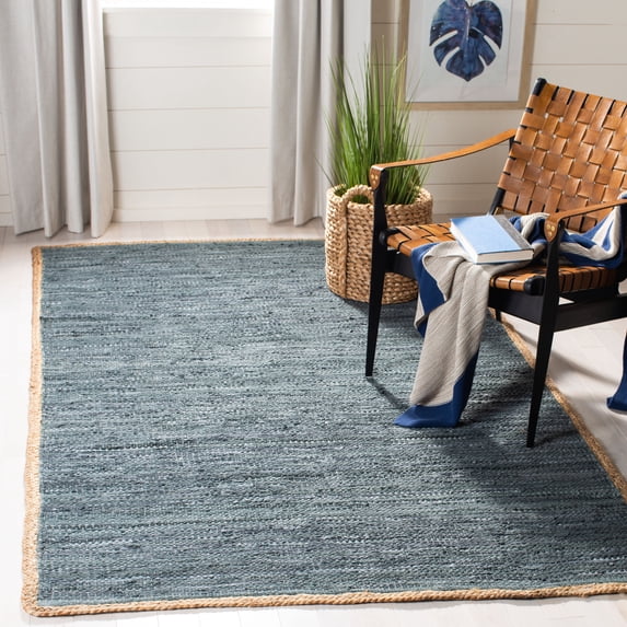 SAFAVIEH Cape Cod Ainsley Texture/Embroidery Area Rug, Gray/Natural, 6' x 9'