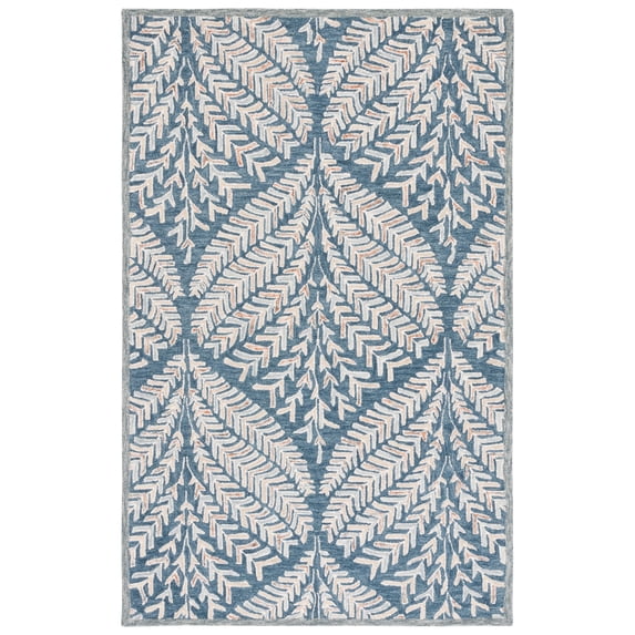 SAFAVIEH Capri Proinsias Leaves Wool Area Rug, Grey/Ivory, 2' x 3'