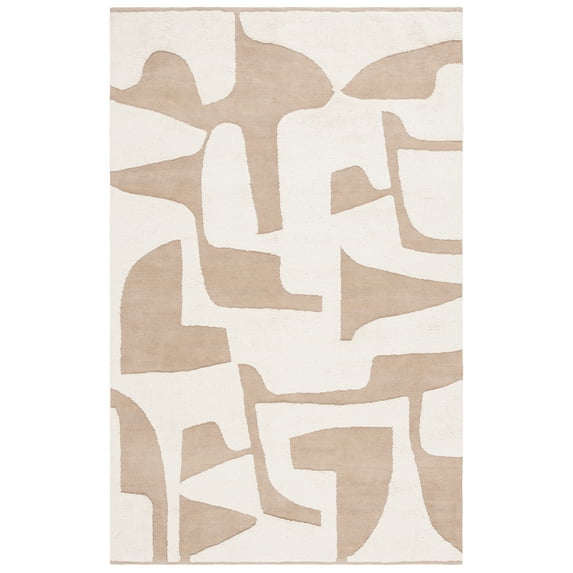 SAFAVIEH Casablanca Oraline Geometric Cotton Area Rug, Beige/Ivory, 3' x 5'