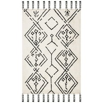 SAFAVIEH Casablanca Otis Moroccan Area Rug, Ivory/Black, 4' x 6'