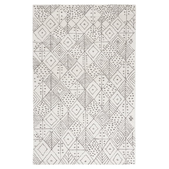 SAFAVIEH Casablanca Santana Diamond Area Rug, Ivory/Brown, 4' x 6'