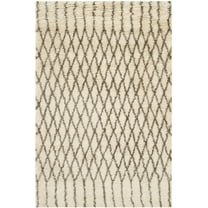 SAFAVIEH Casablanca Amber Abstract Shag Area Rug, Ivory/Grey, 4' x 6'