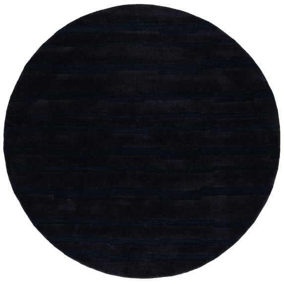 SAFAVIEH Chatham Emory Solid Area Rug, Black, 6' x 6' Round