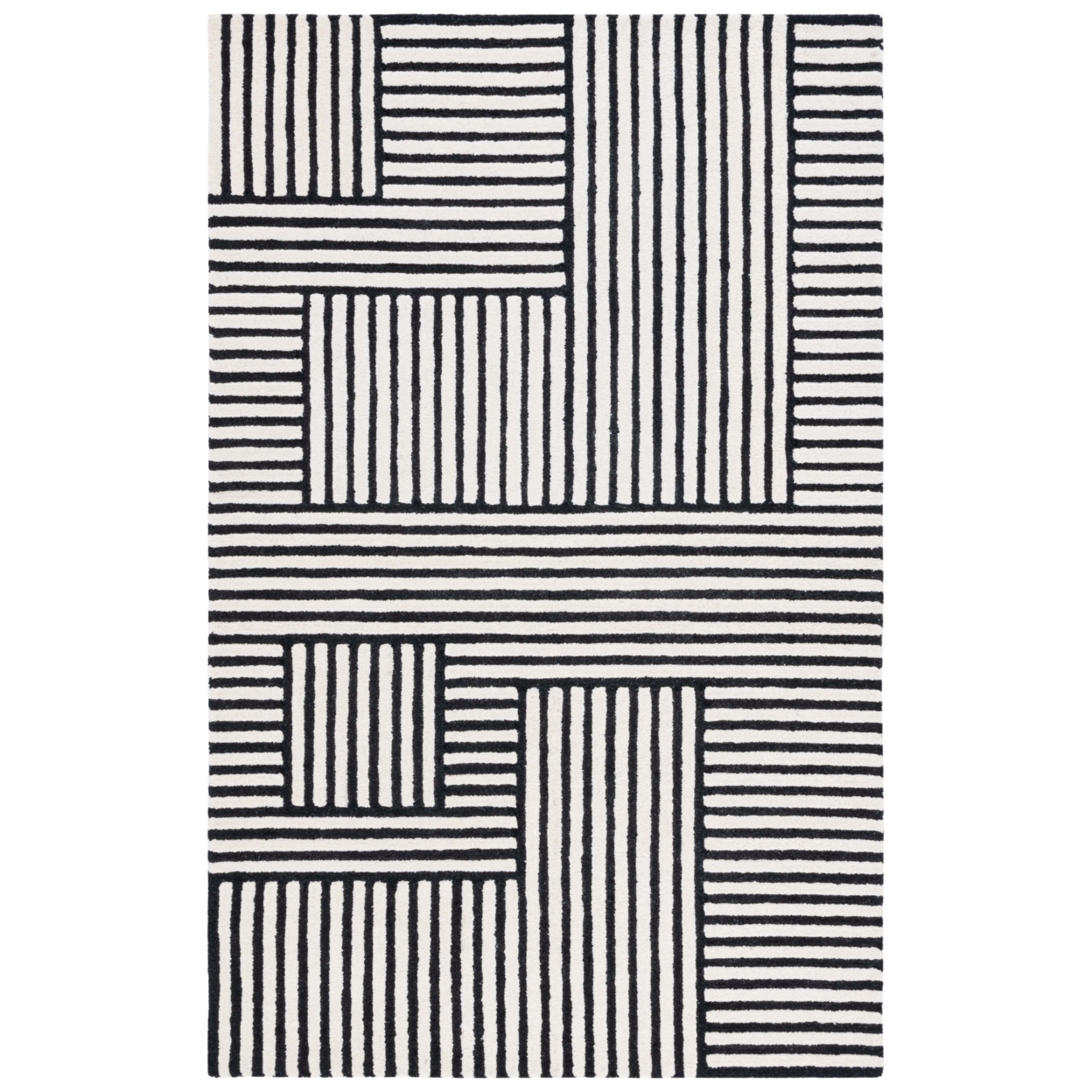 Safavieh Chatham Tappeto Runner In Puro Lavorato A Mano - Nero E Avorio - 2'3'' X 11' (circa 70x335 Cm)