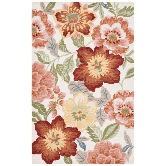 SAFAVIEH Chelsea Caryn Floral Area Rug, Ivory/Pink, 3' x 5'