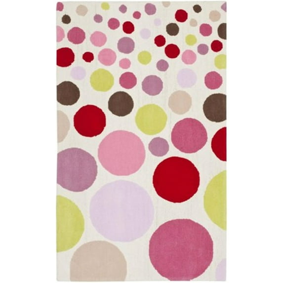 Kids Rug - Safavieh Kids Cotton -Ivory/Multi Style-B-Color:Ivory/Multi,Design:Kids,Shape:Large Rectangle,Size:10'L x 8'W