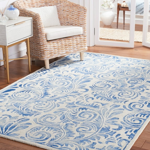 Safavieh Dip Dye Neasa Distressed Area Rug, Blue/Ivory, 3' x 5'