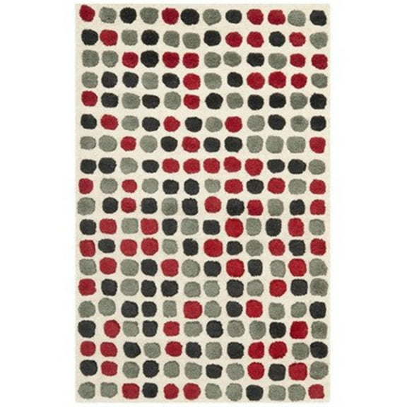 Handmade Dots Ivory New Zealand Wool Rug