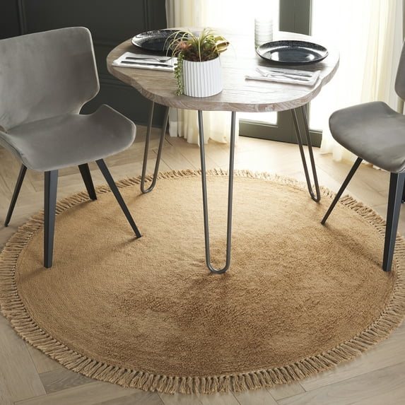 Safavieh Easy Care Frosina Solid Area Rug, Light Brown, 5' x 5' Round