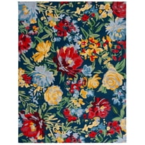 SAFAVIEH Easy Care Aisling Floral Area Rug, Navy/Red, 8' x 10'