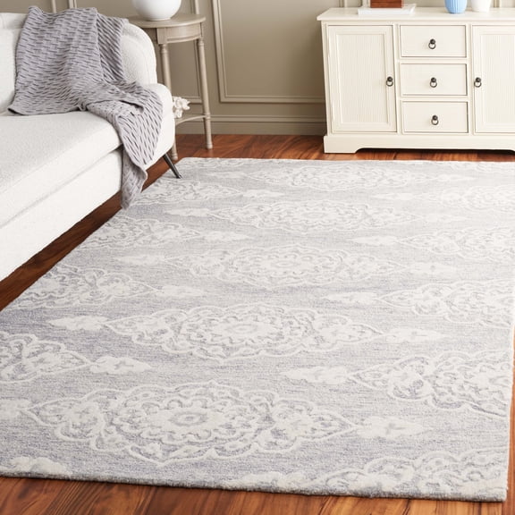 Safavieh  Handmade Ebony Asena Modern Wool Rug 8' x 10' - Ivory/Grey