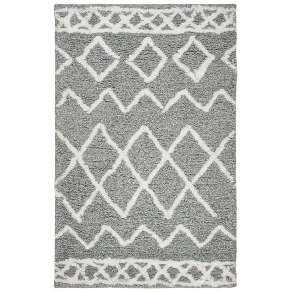 Safavieh EQUINOX SHAG, GREY / CREAM, 3' X 5', Area Rug