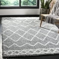 thumbnail image 1 of Safavieh  Handmade Equinox Shag Gaylene Polyester Rug Grey/Cream 8' x 10' 8' x 10' Cream, 1 of 7