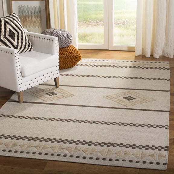 Safavieh Dhurries Natalee Geometric Wool Area Rug, Natural, 4' x 6'