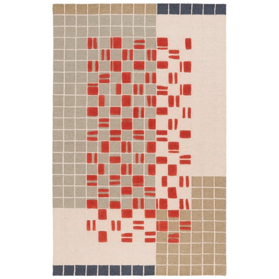 SAFAVIEH Genre Deidra Geometric Area Rug, Gray/Red, 3' x 5'