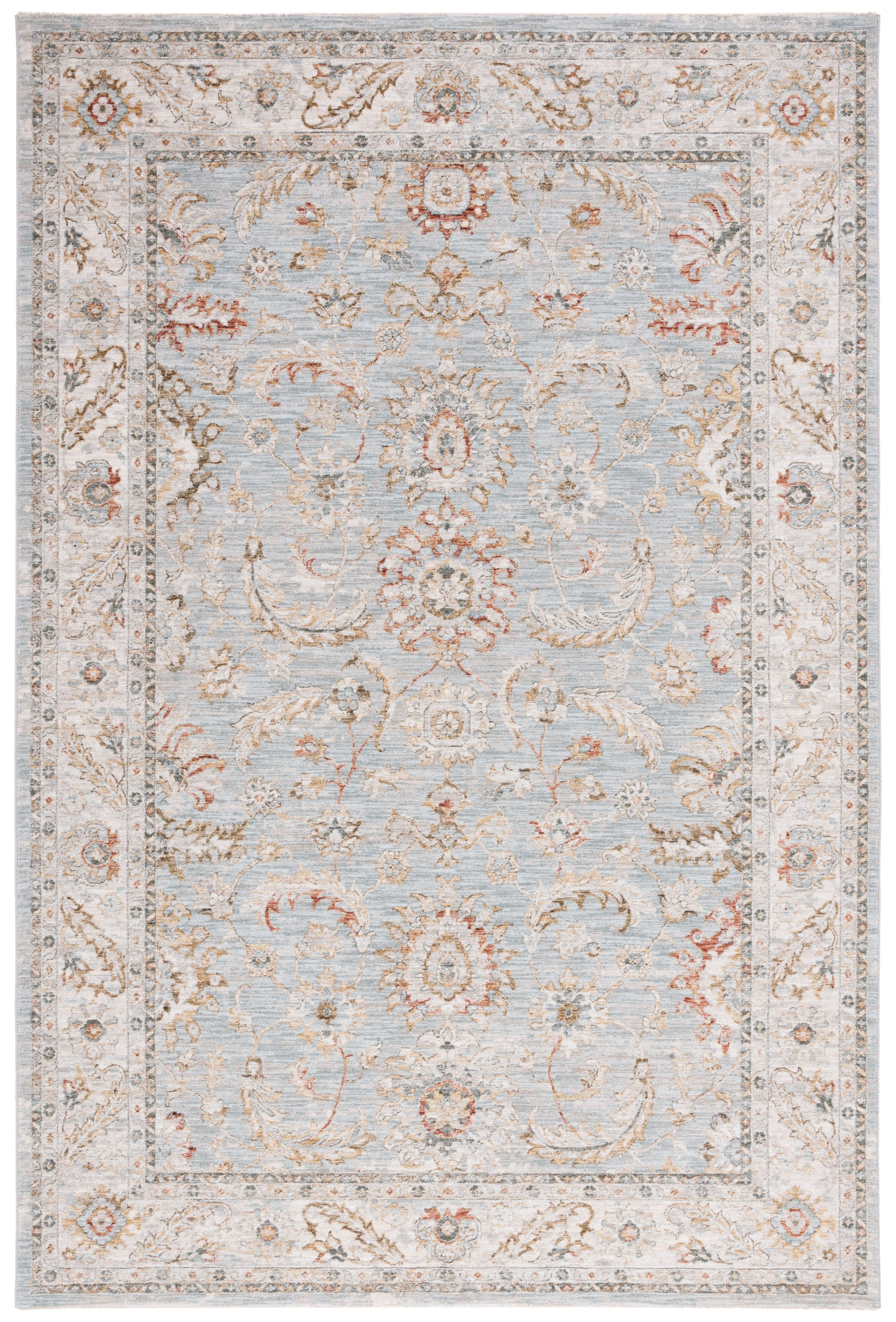 Elysian Blue and Gold 4' x 6' Hand-Knotted Wool Blend Rug