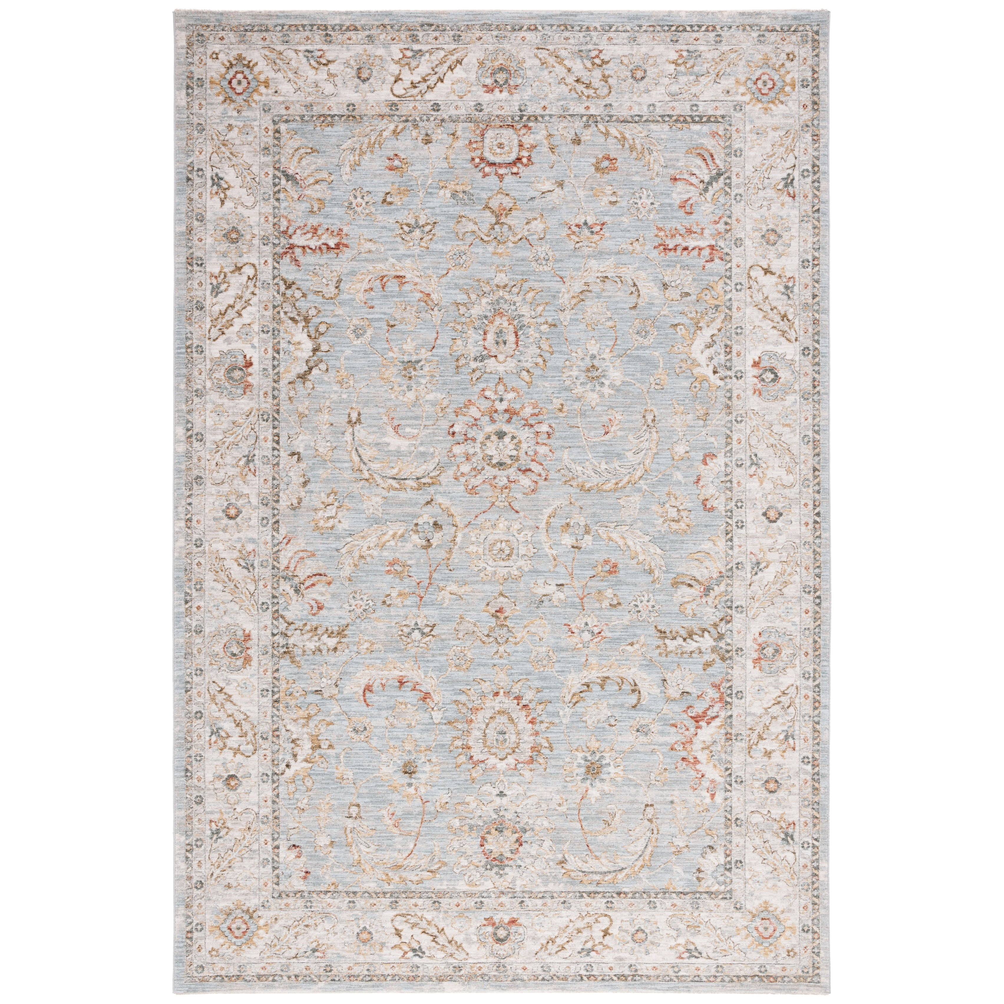 Hamilton Blue and Gold Square Wool Area Rug