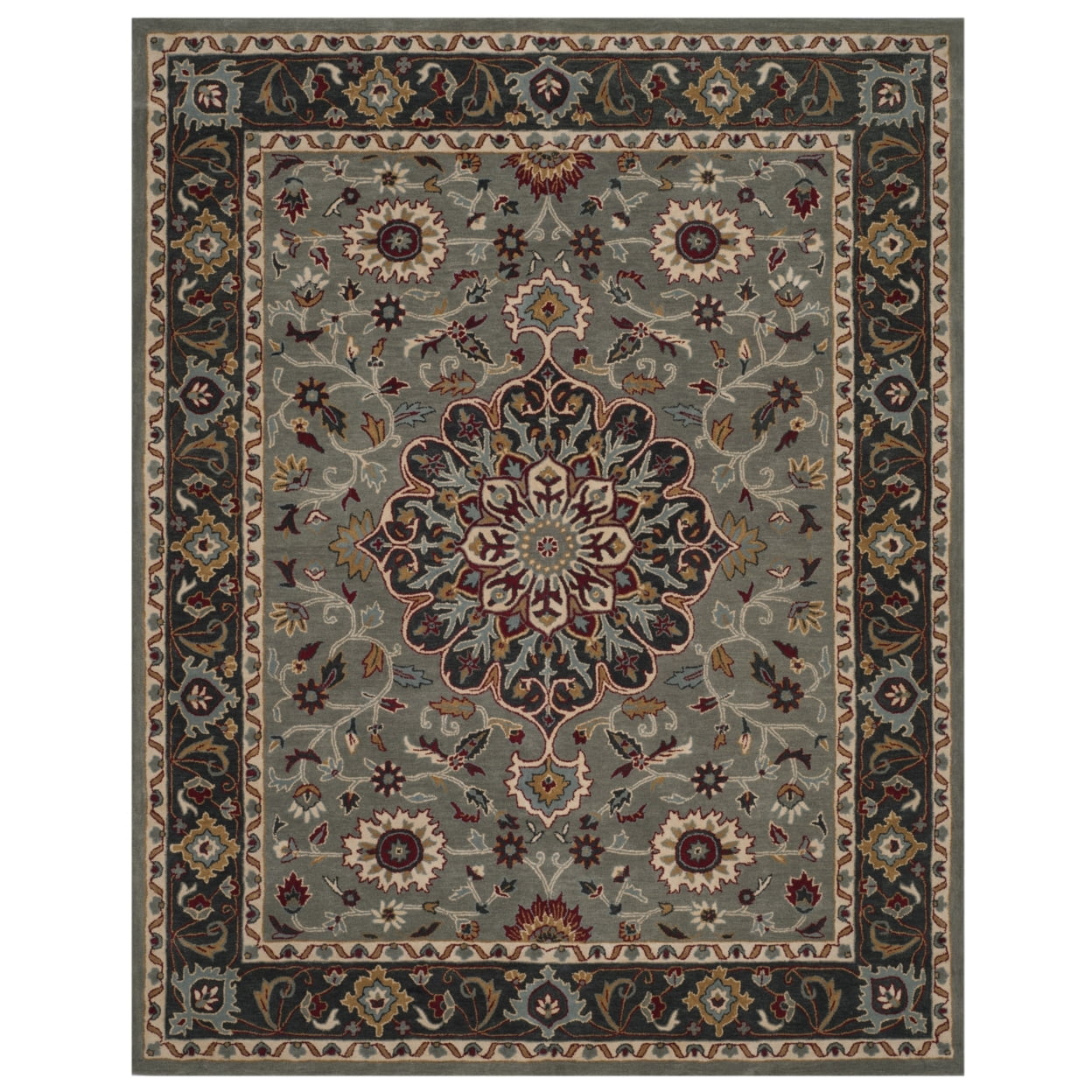 Safavieh Heritage Gray and Charcoal 4' x 6' Handmade Wool Area Rug