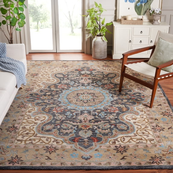 Safavieh Heritage Aloysius Floral Area Rug, Creme/Black, 8' x 10'
