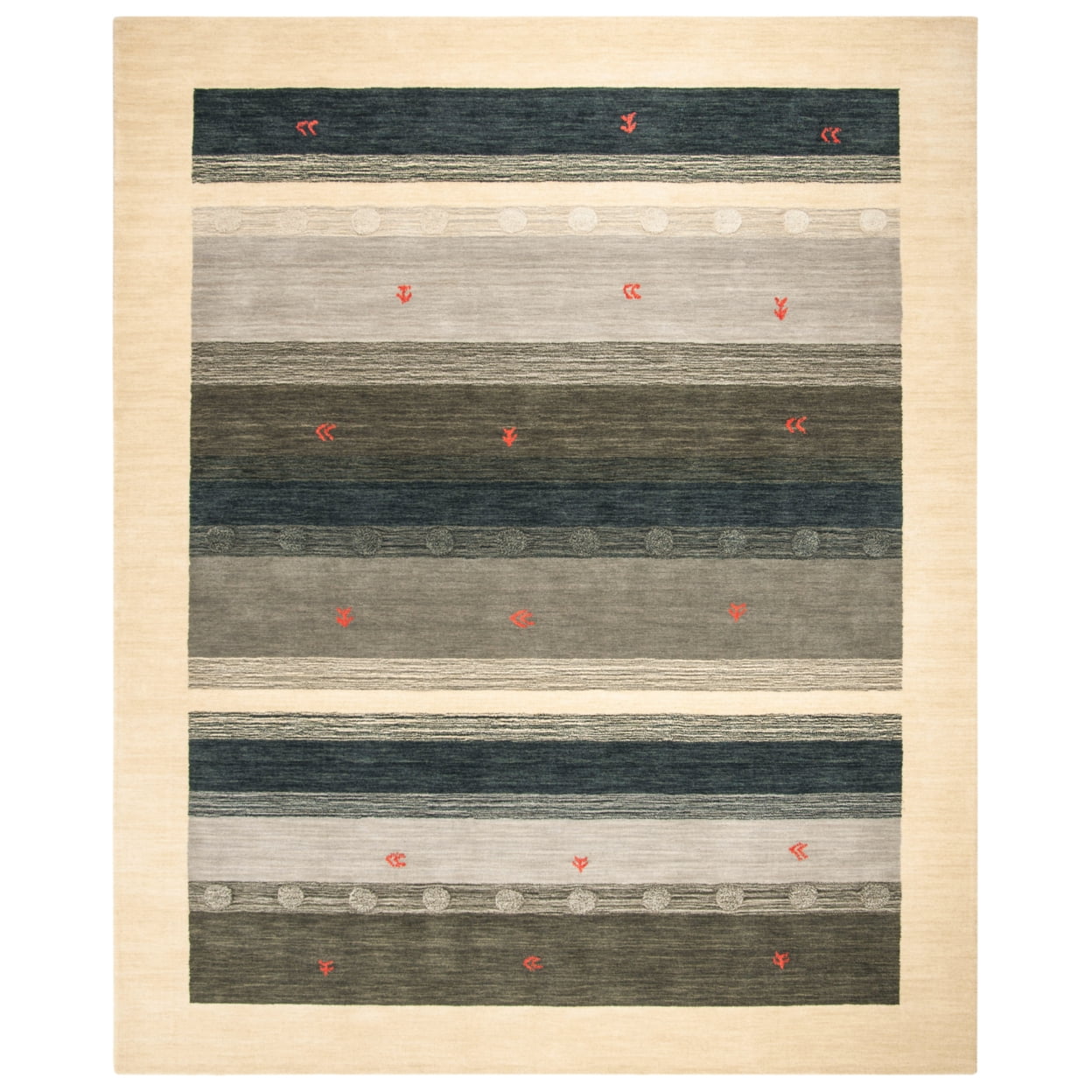Hand-Knotted Gray Wool Reversible Area Rug, 3' x 5'