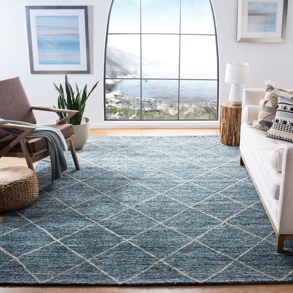 Safavieh Himalaya Zoe Geometric Wool Area Rug, Blue/Gold, 8' x 10'