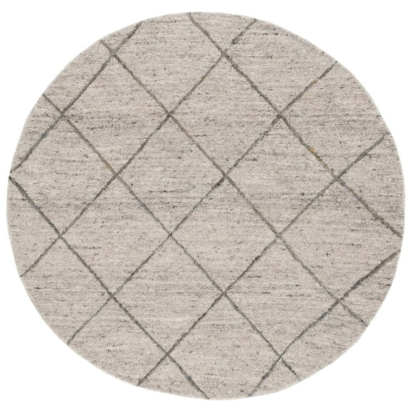 Safavieh  Handmade Himalaya Modern Trellis Wool Rug Ivory 6'  x  6' 6' Round Indoor,Handmade Green Round