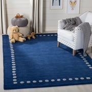 Safavieh  Handmade Kids Armanda Wool Rug Navy 5'  x  8' 5' x 8' Indoor,Handmade Kids Room,Bedroom,Dining Room Rectangle