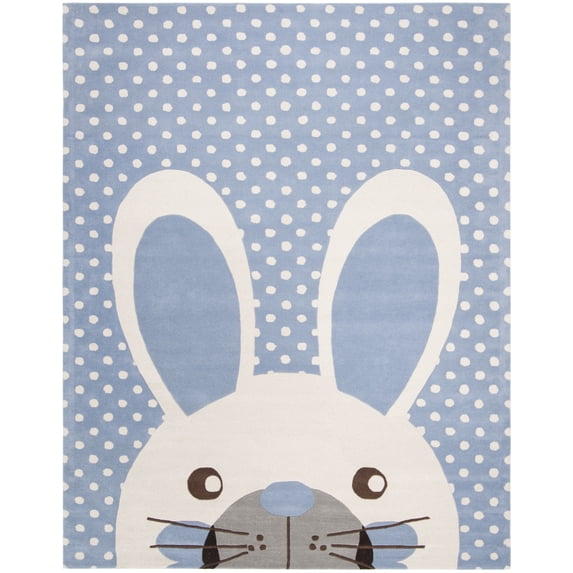 SAFAVIEH Kids Constantine Bunny Wool Area Rug, Blue/Ivory, 8' x 10'
