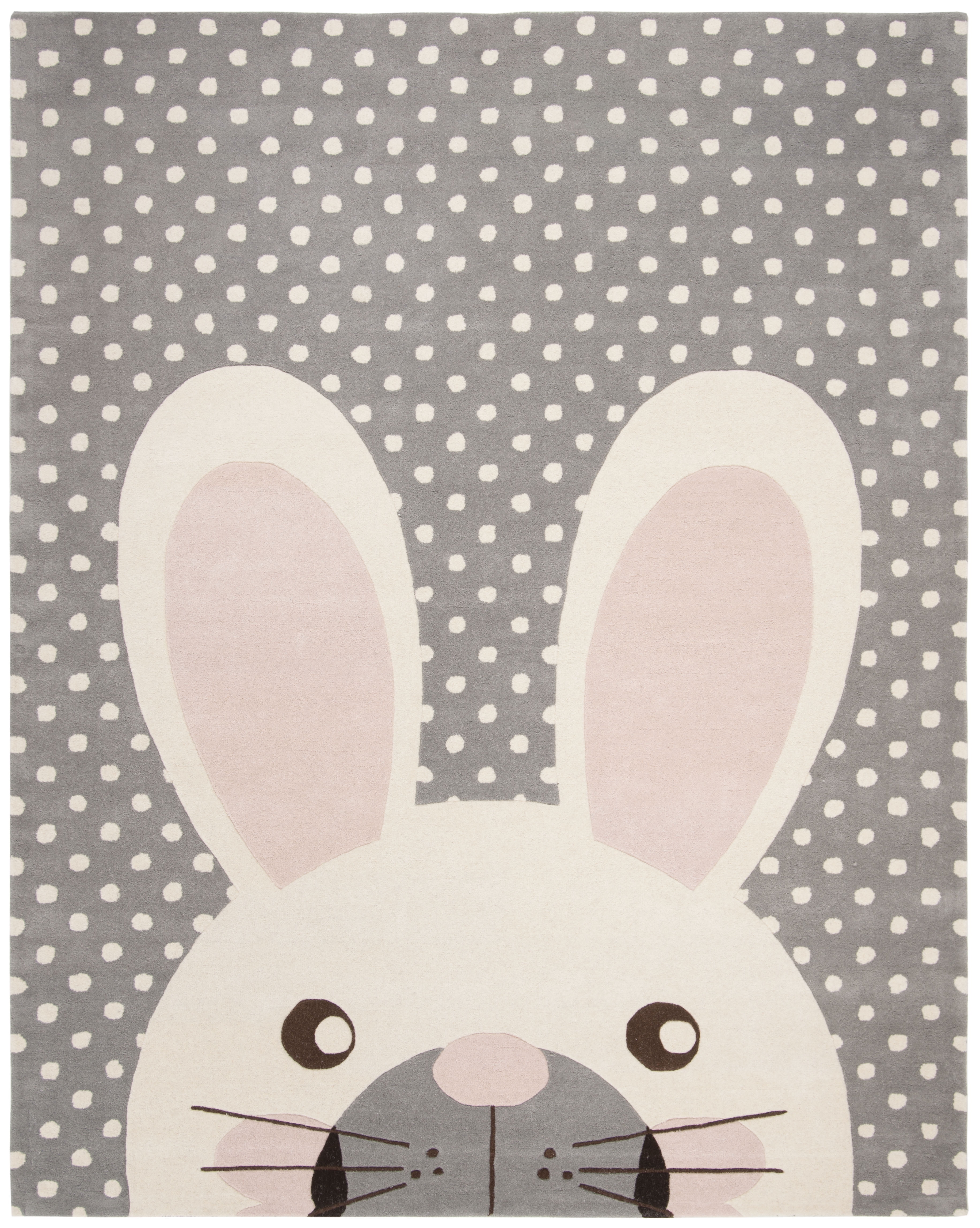 Grey and Ivory Wool Bunny Kids 8' x 10' Hand-Tufted Rug