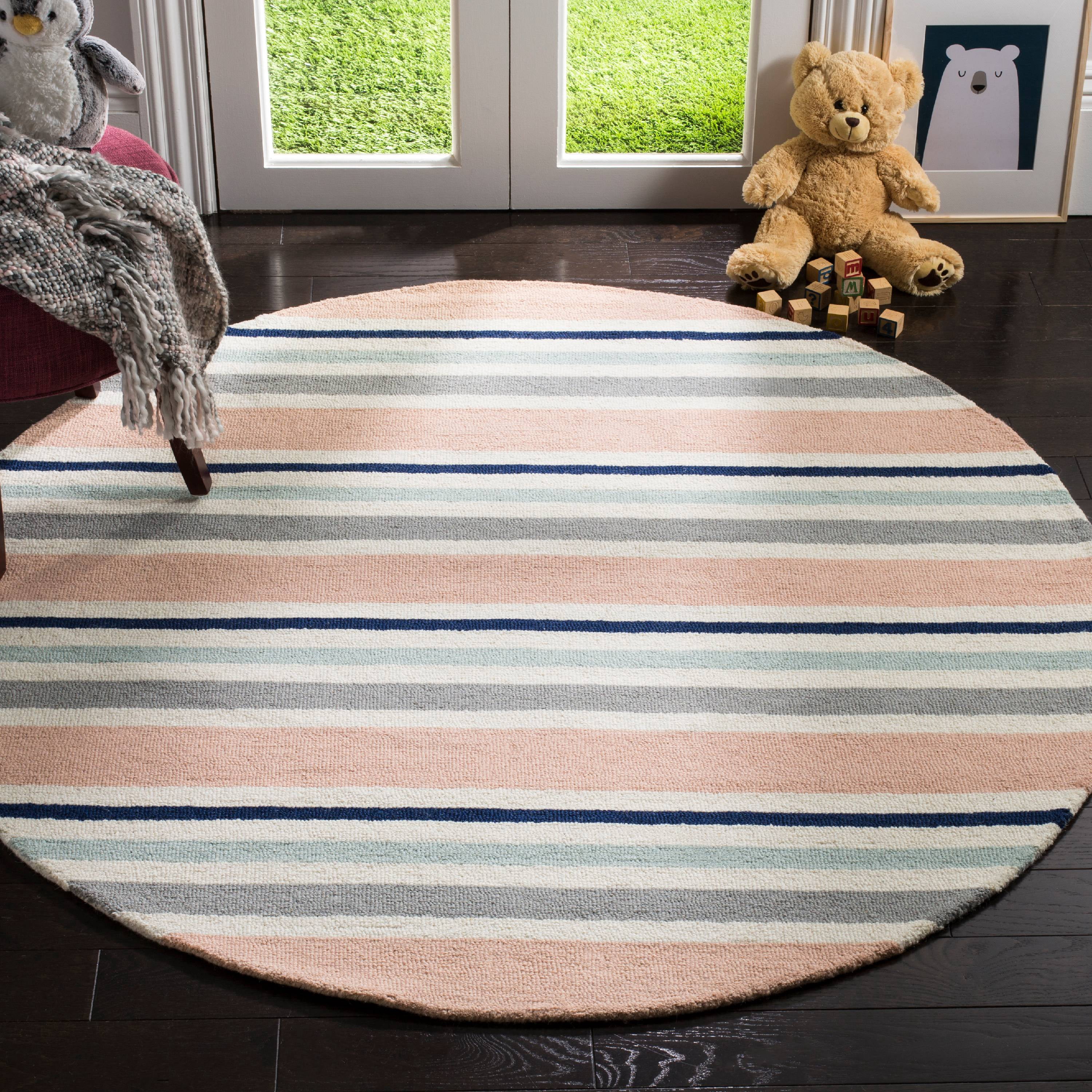 Safavieh  Handmade Kids Divina Wool Rug 5'  x  5' 5' Round Indoor,Handmade Living Room,Kids Room,Bedroom Round